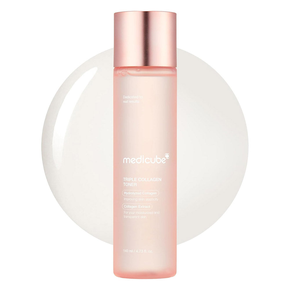 medicube Triple Collagen Toner - Hydrolyzed, Atelo, & Soluble Collagen for Deep Hydration & Plump Skin - Fast-Absorbing Formula for All-Day Suppleness, Korean Skincare (4.73 fl.oz.)