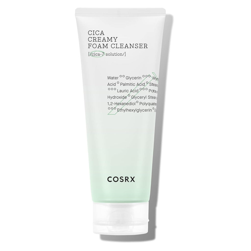 COSRX Pure Fit Cica Creamy Foam Cleanser, 5.07 fl oz / 150ml | Mild Cleanser for Sensitive Skin | 91% Naturally Derived Centella Complex | Animal Testing Free, Paraben Free, Korean Skin Care