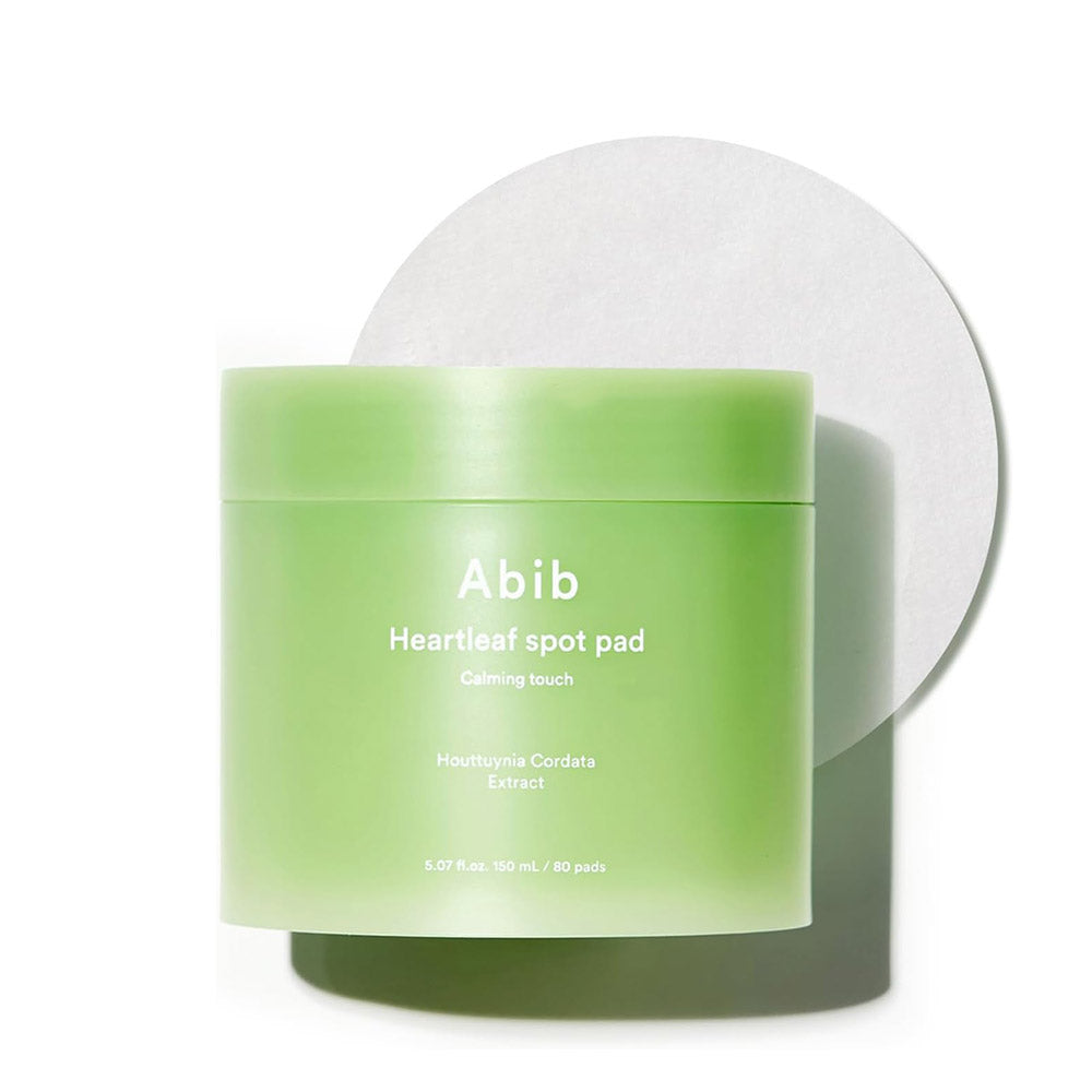 Abib Heartleaf Spot Pad Calming Touch 80pads 5.07 fl.oz. | Korean Acne Soothing Toner Pads for Face, Cleansing, Disposable, Exfoliant, Skin Care