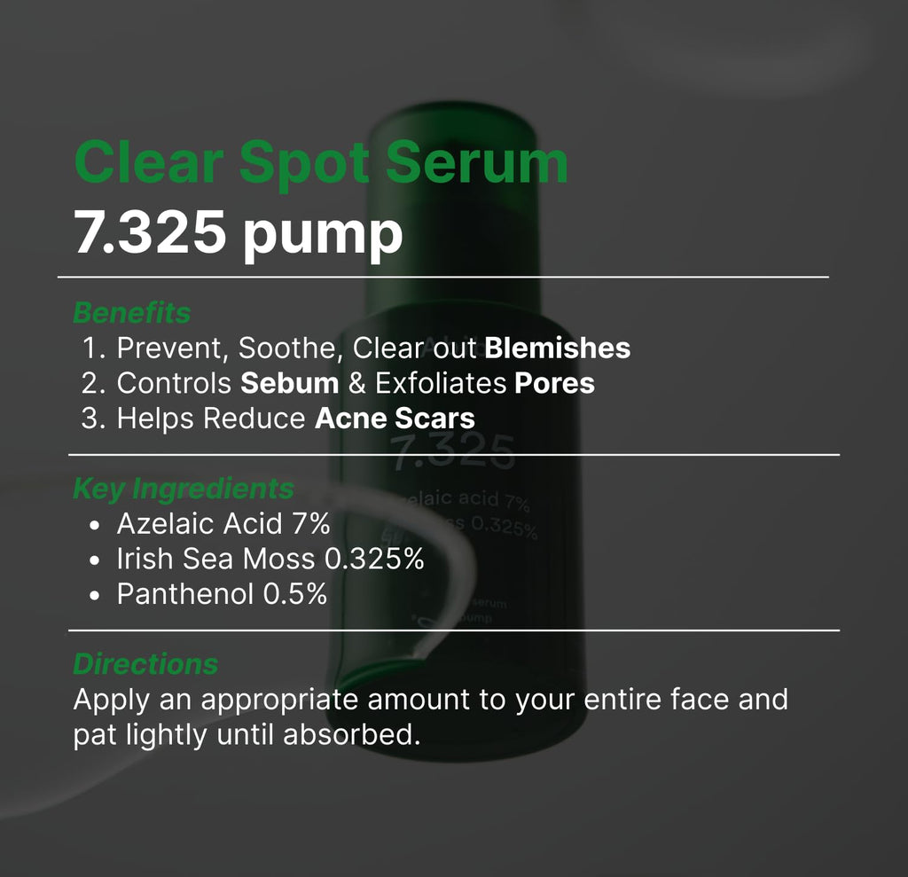 Abib Clear spot serum 7.325 pump with Seamoss Extract, Azelaic Acid, Succinic Acid 1.01 fl oz, 30 mL