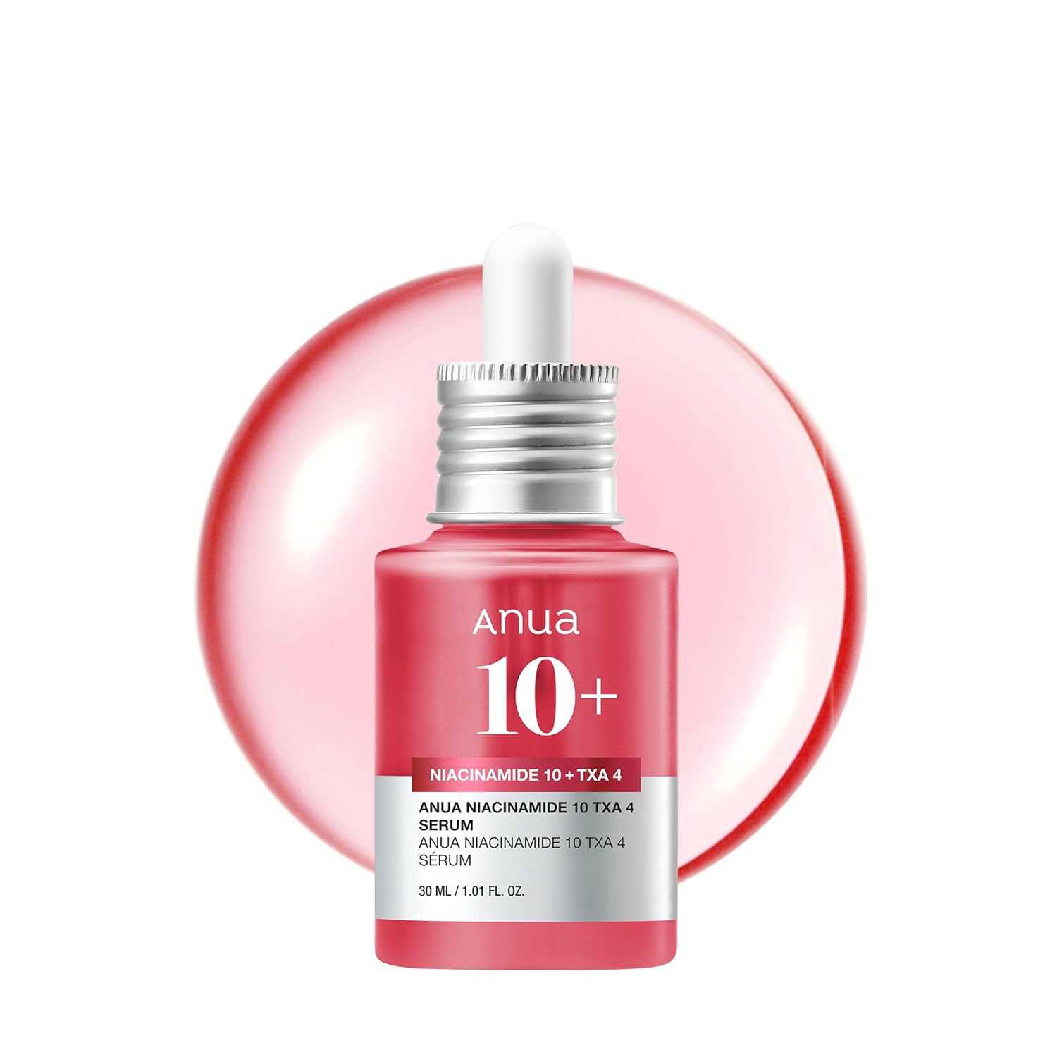 Anua Niacinamide 10 + TXA 4 Serum, Hyaluronic Acid, Tranexamic acid, Facial Serum for Glass Skin, Clarifying, Radiant Complexion with Natural Color, Korean Skin Care (30ml /1.01 fl.oz)