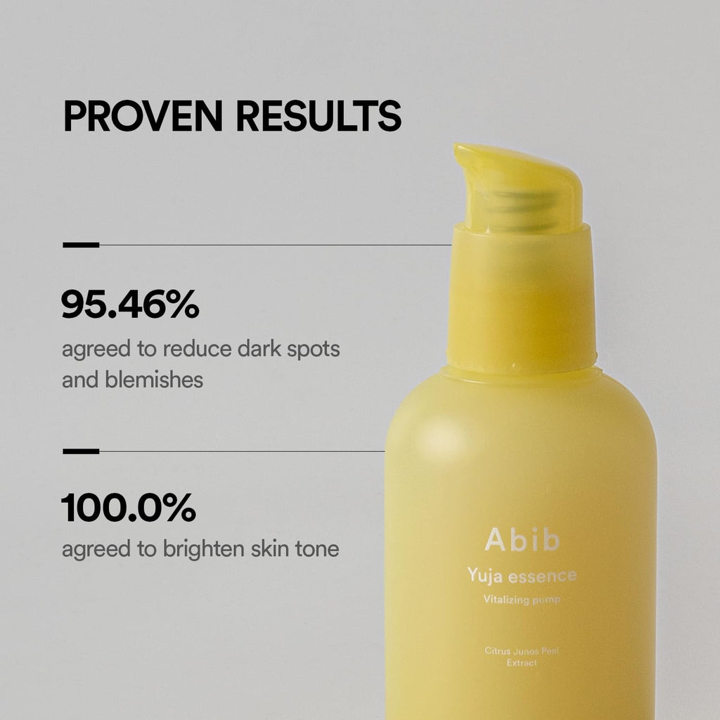 Abib Yuja Essence Vitalizing Pump 1.69 fl oz / 50ml I Revitalizing Blemish Redness Spot Care, Vitamin C Essence