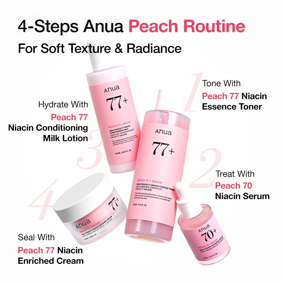Anua Peach Niacinamide Cream, Face Moisturizer for Dry Skin with Vitamin B12, Collagen, Ceramide, Panthenol, Korean Skin Care for Glass Skin (50ml, 1.69 fl.oz.)