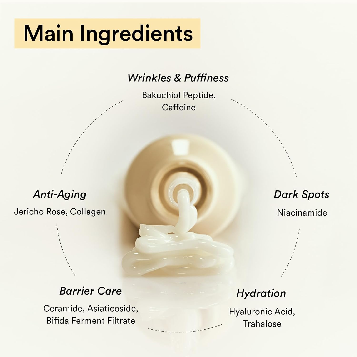 Abib Collagen Eye Crème Jericho Rose Tube for Dark Circles and Puffiness, Under Eye Fine Lines