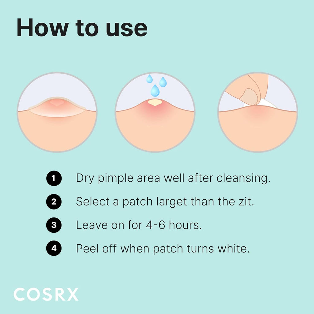 COSRX Acne Pimple Patch Absorbing Hydrocolloid Original 3 Size Patches for Blemishes and Zits Cover, Spot Stickers for Face and Body, Not Tested on Animals (240)