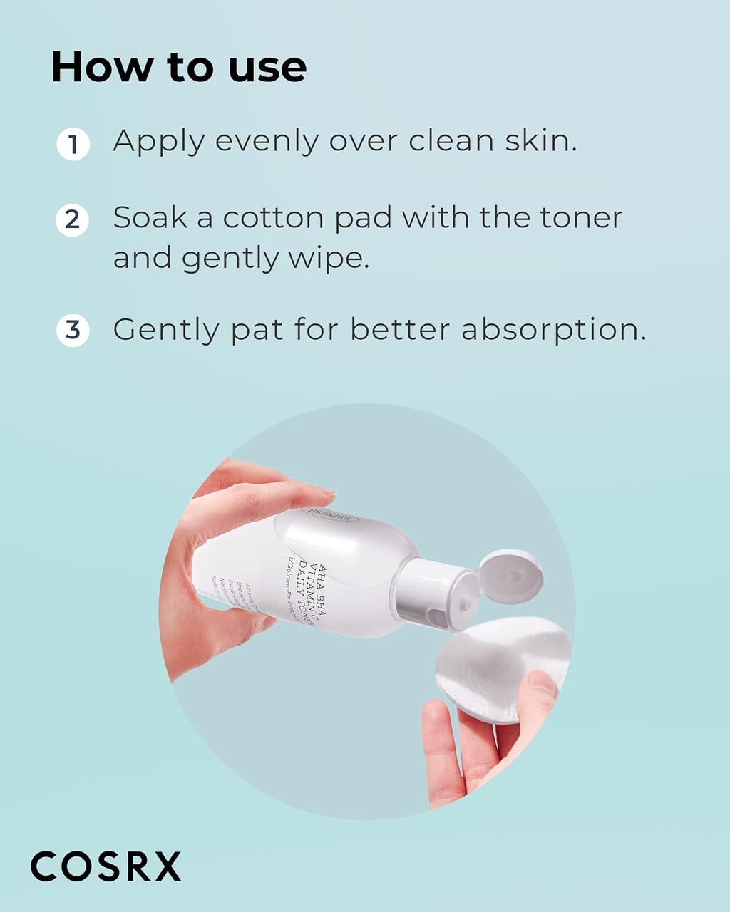 COSRX ABC Daily Toner, Korean Toner for Day & Night with AHA, BHA, & Vitamin C, Refreshing Exfoliating Toner for Clean Radiant Skin, Korean Skin Care, 280ml / 9.46 fl.oz
