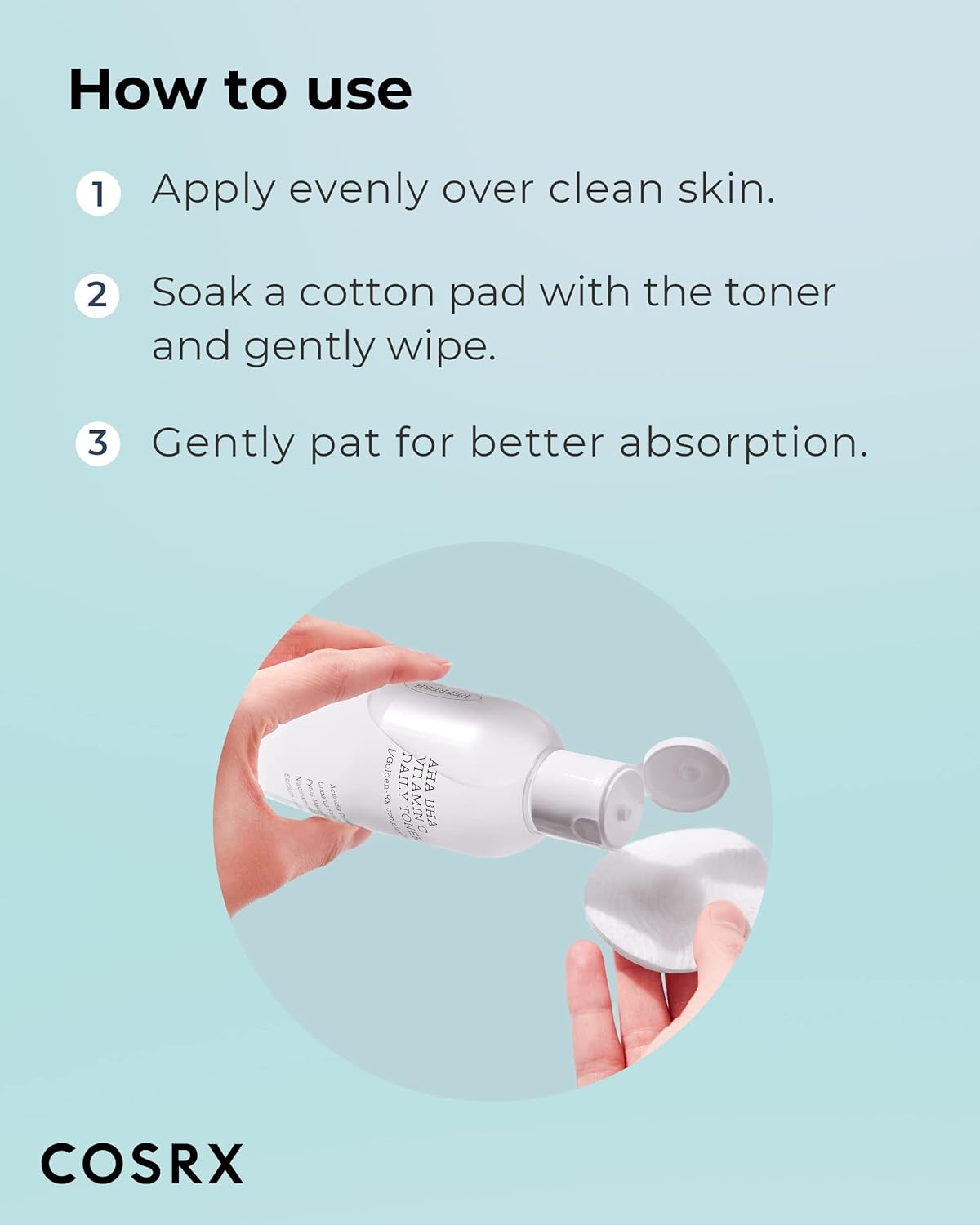 COSRX ABC Daily Toner, Korean Toner for Day & Night with AHA, BHA, & Vitamin C, Refreshing Exfoliating Toner for Clean Radiant Skin, Korean Skin Care, 280ml / 9.46 fl.oz