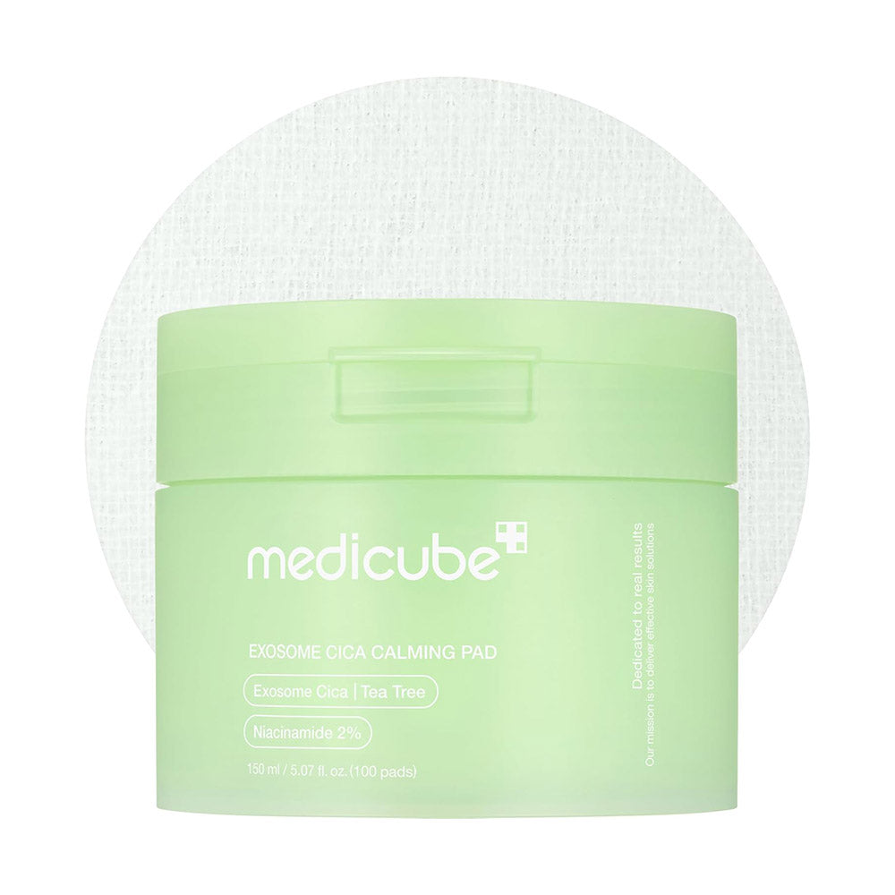 medicube Exosome CICA Tea Tree Calming Toner Pads for Sensitive Skin with Centella Asiatica Help Reduce Redness & breakouts. Low-irritating & Hydrating Daily Care, Korean Skincare, Vegan (100 Pads)