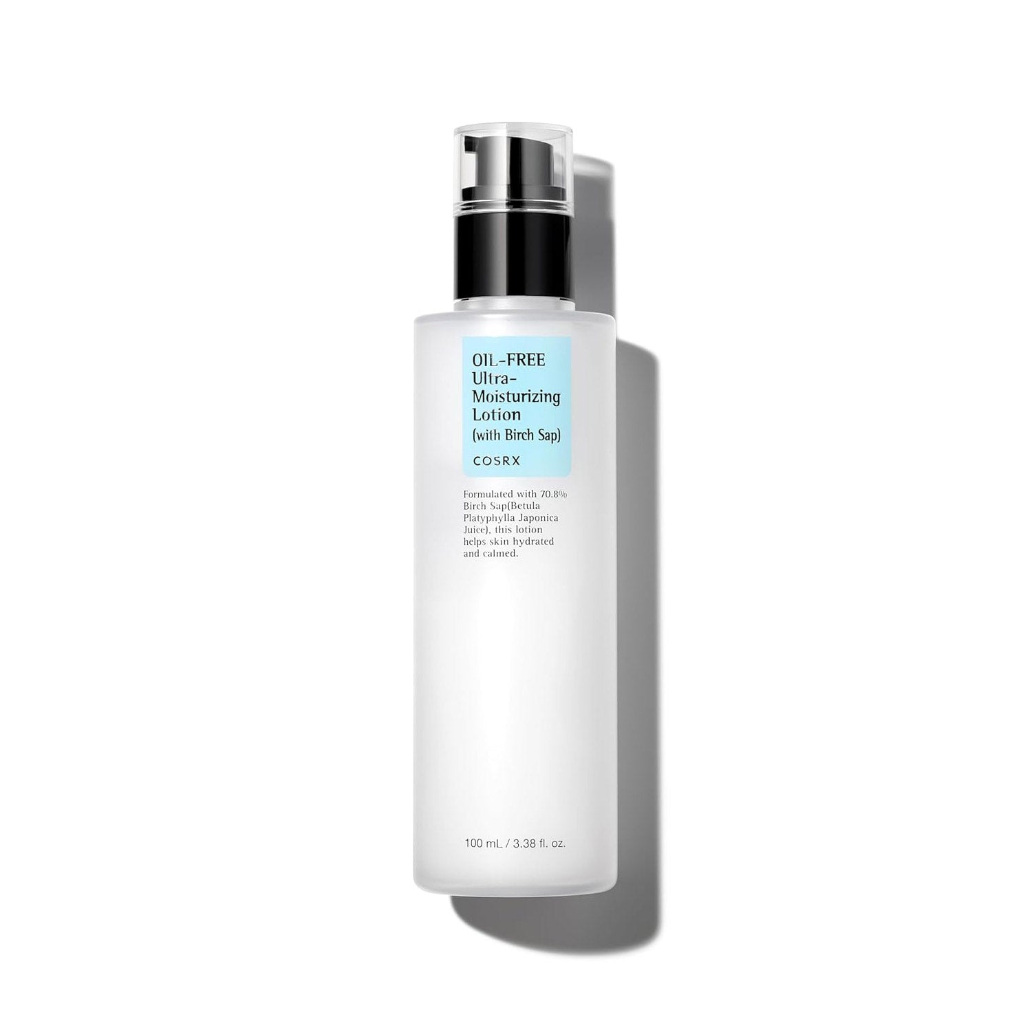 COSRX Oil Free Lotion with Birch Sap, Daily Acne Facial Moisturizer, Hydrating Moisturizer for All Skin Types, Korean Skin Care, Paraben free, 3.38 fl.oz / 100ml