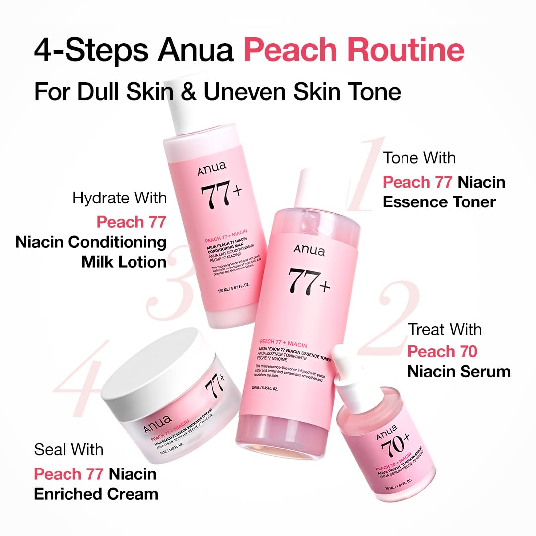 Anua Peach Niacin Conditioning Lotion, Face Moisturizer with Vitamin B12, Ceramide, Panthenol, Hyaluronic Acid, Lightweight, Korean Skin Care for Glass Skin (150ml, 5.07 fl.oz.)
