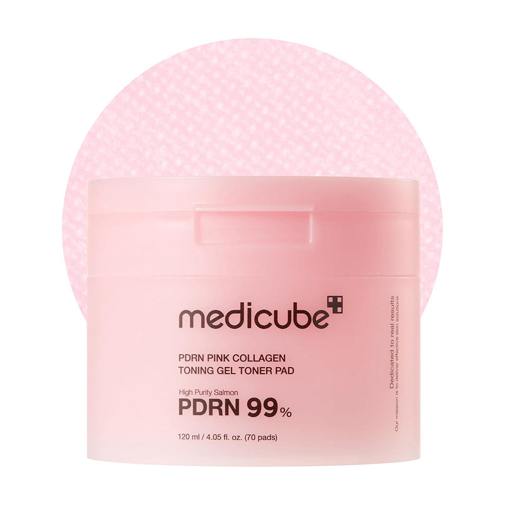 medicube Salmon DNA PDRN Pink Collagen Jelly Pad | Korean Gel Toner Pads with Niacinamide, Madecassoside, Retinol | Soothing, Radiance & Uneven Skin Tone | Korean Skin Care | 70Pads