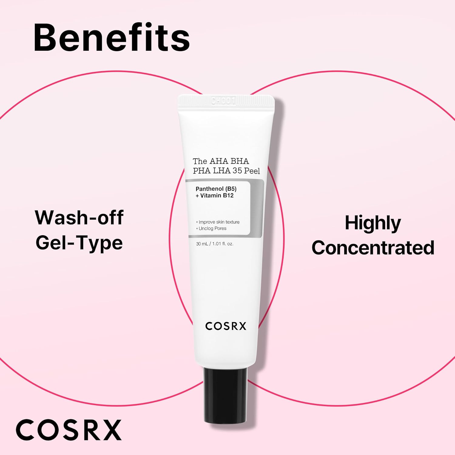 COSRX AHA BHA PHA LHA 35% Peel 1.01 fl. oz / 30 ml, Chemical Exfoliating Peeling Gel for Dull, Rough, Oily skin with Clogged Pored & Dead Skin Cells, Highly Concentrated, Korean Skin Care