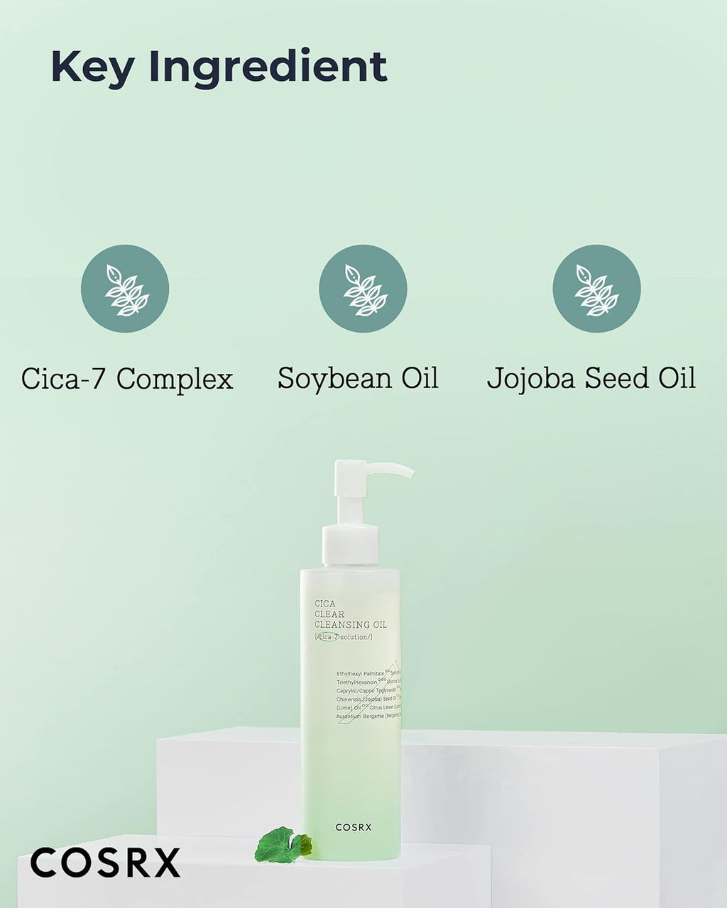 COSRX Pure Fit Cica Cleansing Oil, 6.76 fl. oz / 200ml | Light Weight Oil Purifying Centella for Sensitive Skin | CICA-7 Complex, Jojoba seed oil