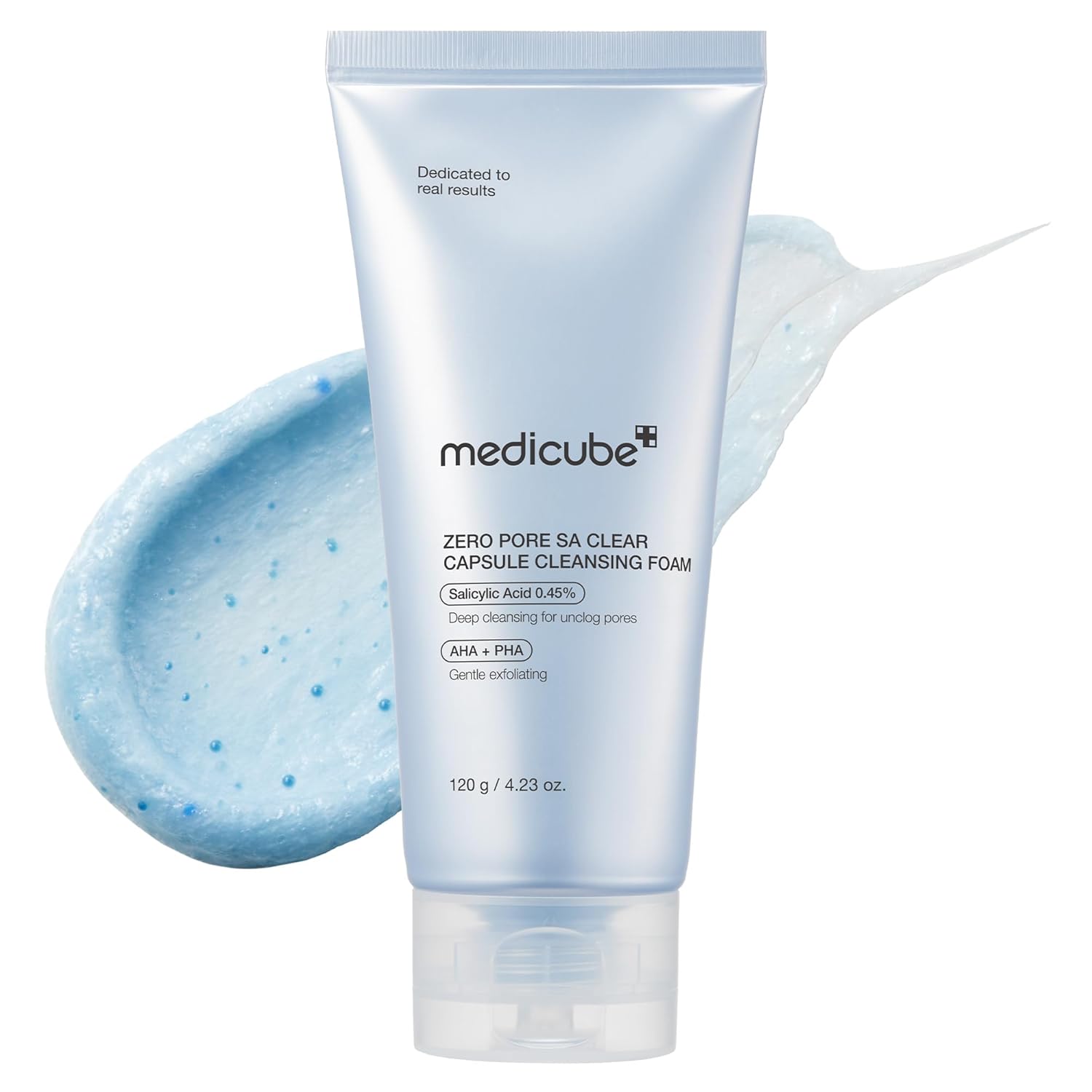 medicube Zero Pore Clear Blue Capsule Facial Deep Cleanser for Skin Texture, Blackhead & Pore Care  AHA, BHA & PHA for Double Cleansing, Daily Gentle Face Wash, Korean Skincare  120g  4.23 oz