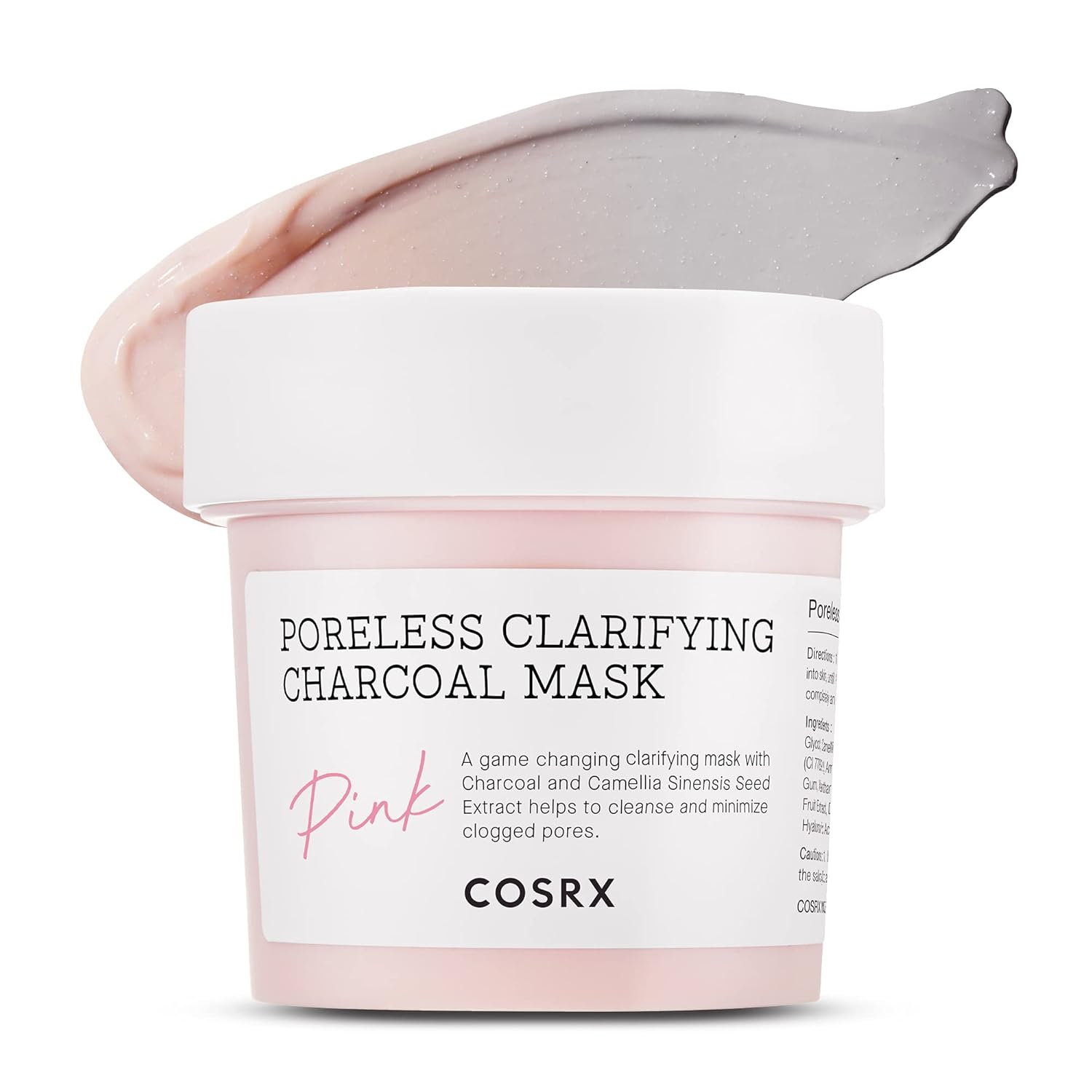 COSRX Pink Pore Clarifying Charcoal Mask 3.8 fl. oz / 110g Blackheads, Pores, Acne Control, Color Changing Fun Skincare, Detox Face Clay Mask, Wash Off Type, Korean Skin Care