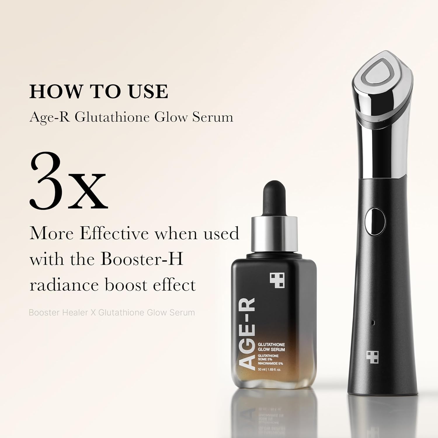 medicube AGE-R Glutathione Glow Serum - Antioxidant & Elasticity Care Serum for 24Hr Pure Radiance, Korean Glass Glow Skin, Daily Use for Youthful Skin, Korean Skincare