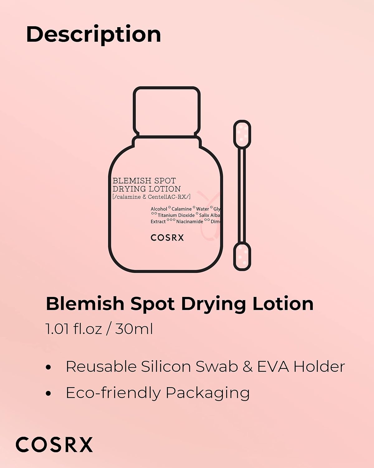 COSRX Acne Blemish Spot Drying Lotion 1.01 fl. oz / 30ml Dry and Reduce Blemish Spot, Pimple, Whitehead, Spot Treatment, Korean Skin Care