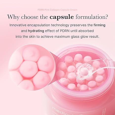 medicube Salmon DNA PDRN Pink Collagen Capsule Cream, Face Moisturizer | Lightweight Moisturizing Cream | PDRN, Niacinamide for Uneven Skin Tone, Glow hydration | Korean Skin Care 1.94 oz