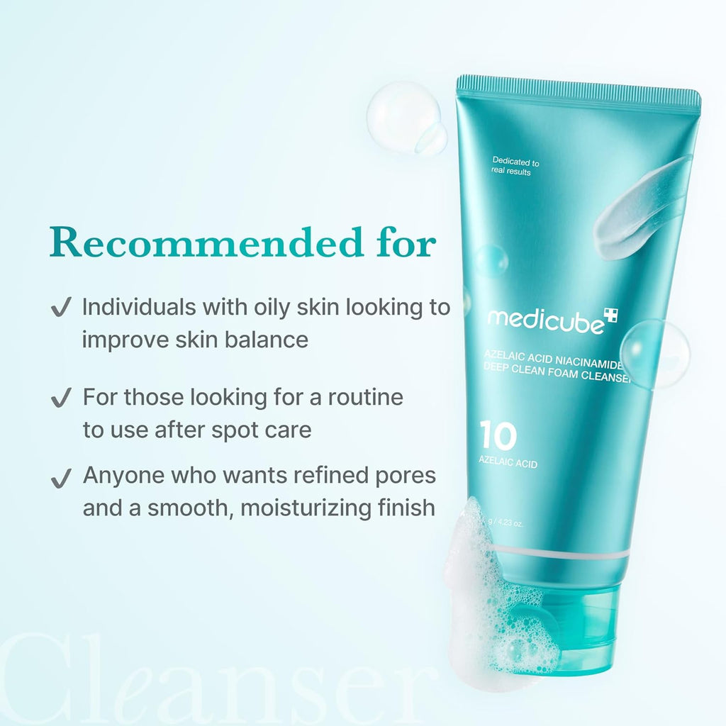medicube Azelaic Acid Gummy Whip Cleanser | Cleansing Foam For Troubled Skin | Use After Spot Care & Excess Sebum Control | Niacinamide, Glycerin | Soothing, Pore Cleansing Face Wash | Korean Skincare