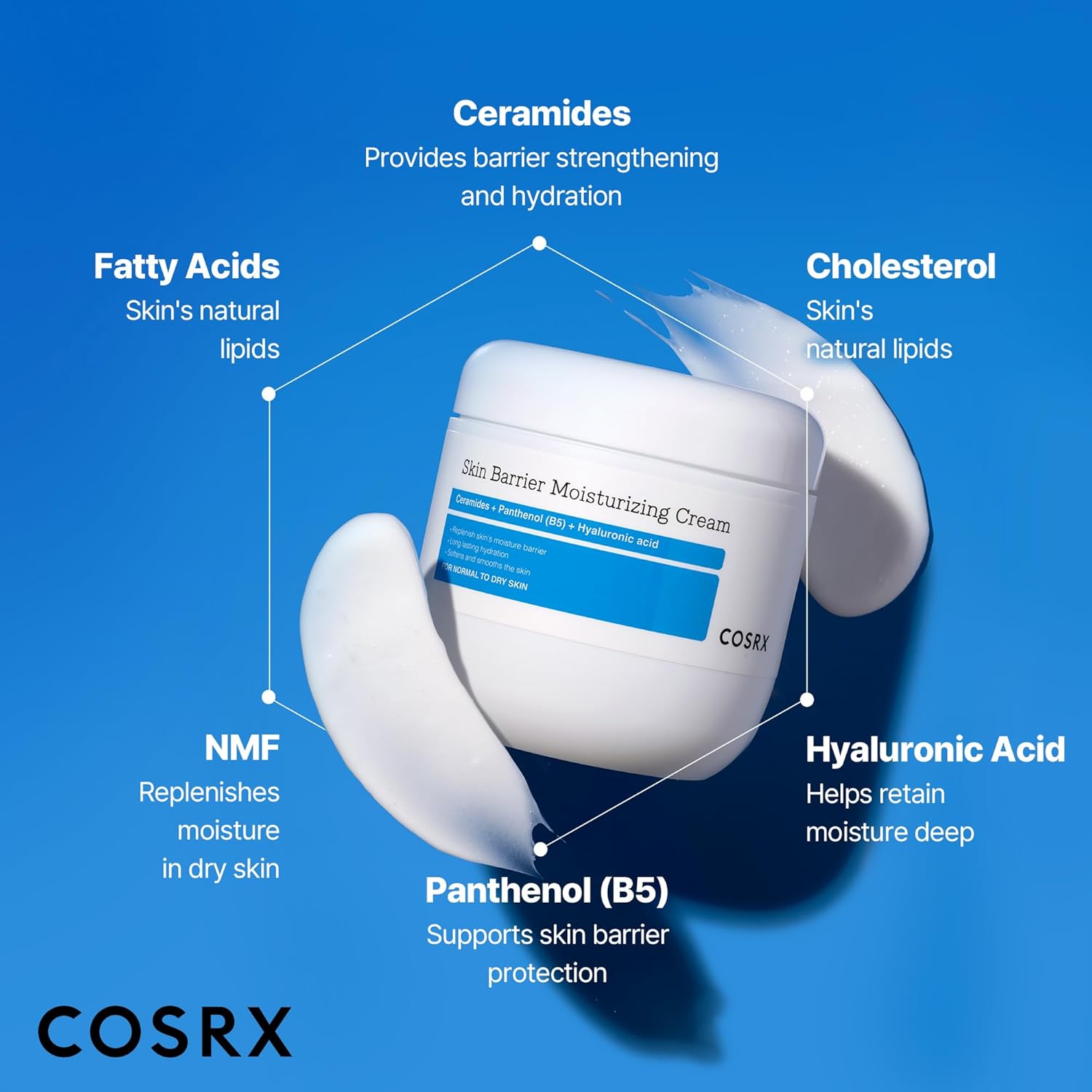COSRX Barrier Moisturizing Cream - Body and Face Moisturizer for Dry Skin with Ceramide & Hyaluronic Acid, Unscented Hydrating Body Lotion, 15.2 fl.oz, Korean Skin Care