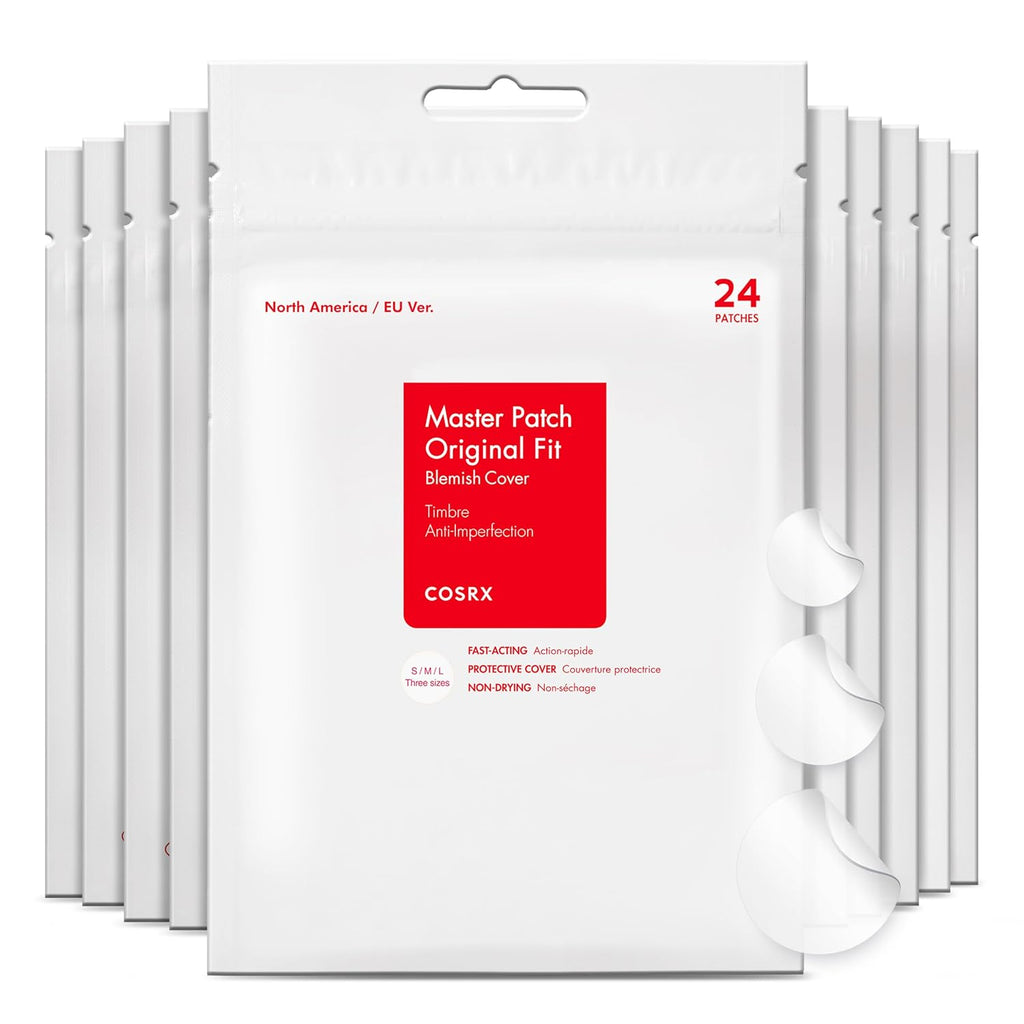 COSRX Acne Pimple Patch Absorbing Hydrocolloid Original 3 Size Patches for Blemishes and Zits Cover, Spot Stickers for Face and Body, Not Tested on Animals (240)