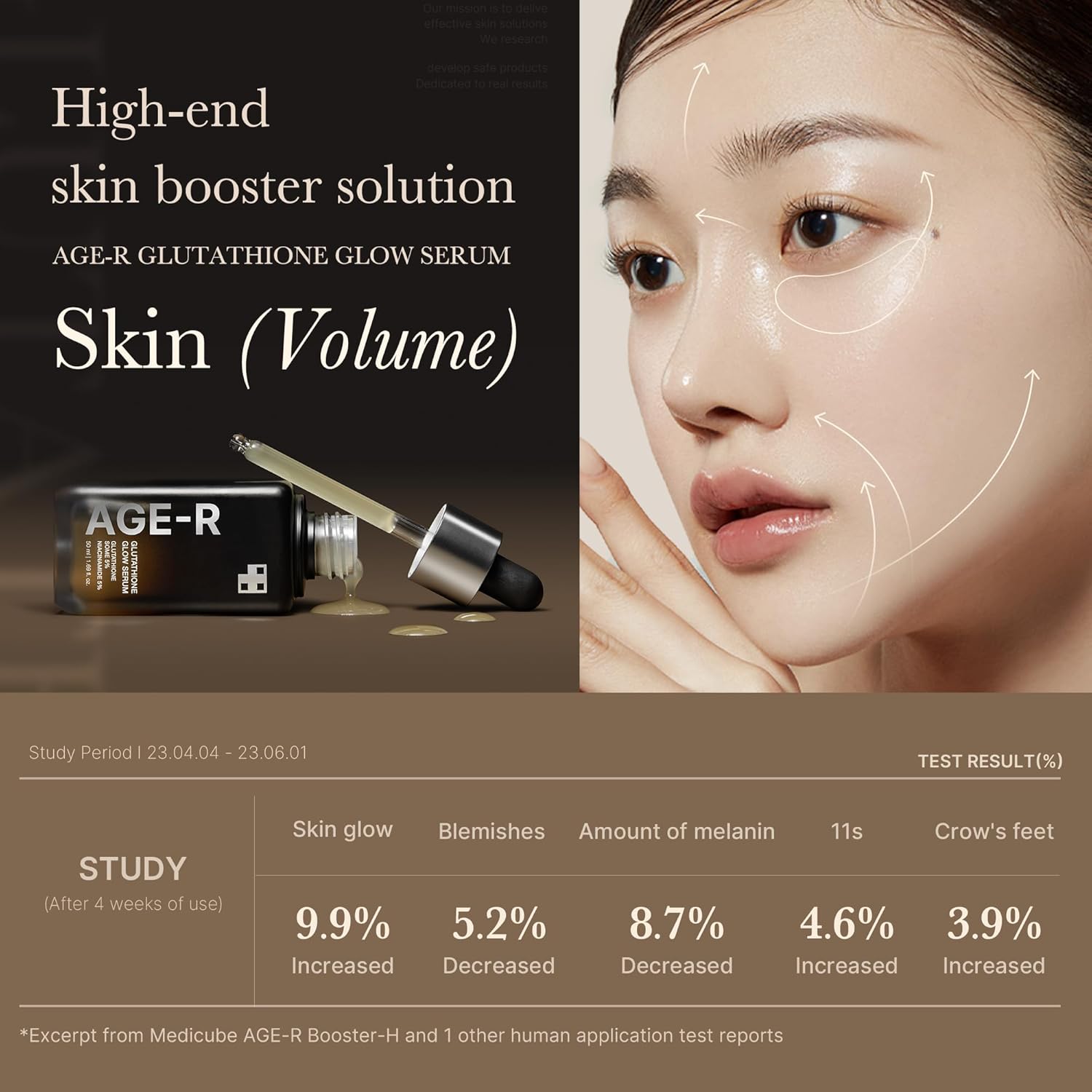 medicube AGE-R Glutathione Glow Serum - Antioxidant & Elasticity Care Serum for 24Hr Pure Radiance, Korean Glass Glow Skin, Daily Use for Youthful Skin, Korean Skincare