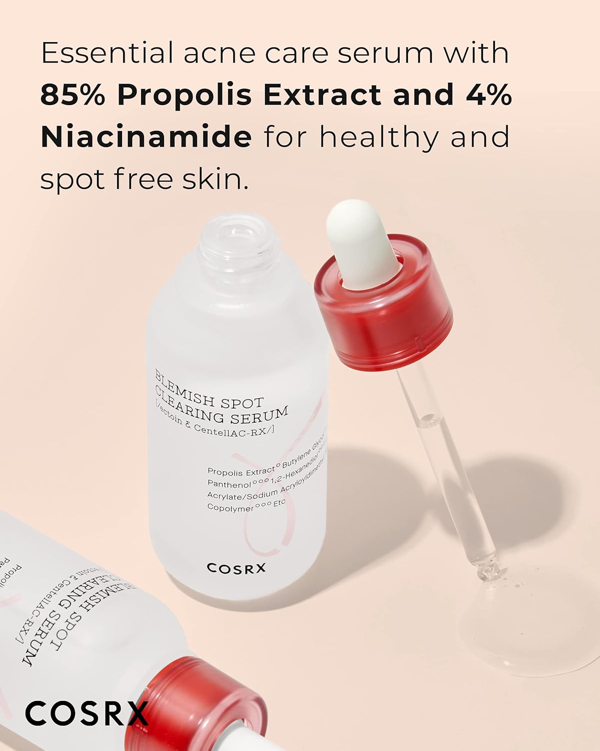 COSRX AC Collection Blemish Spot Clearing Serum, 40ml / 1.35 fl.oz | Centella, Niacinamide, EGF Serum | Cruelty Free, Paraben Free, Korean Skin Care