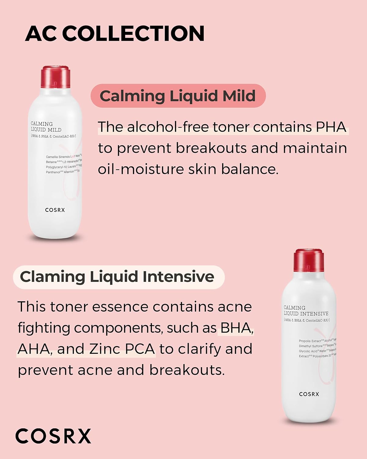 COSRX AC COLLECTION CALMING LIQUID MILD, 4.22 Ounce