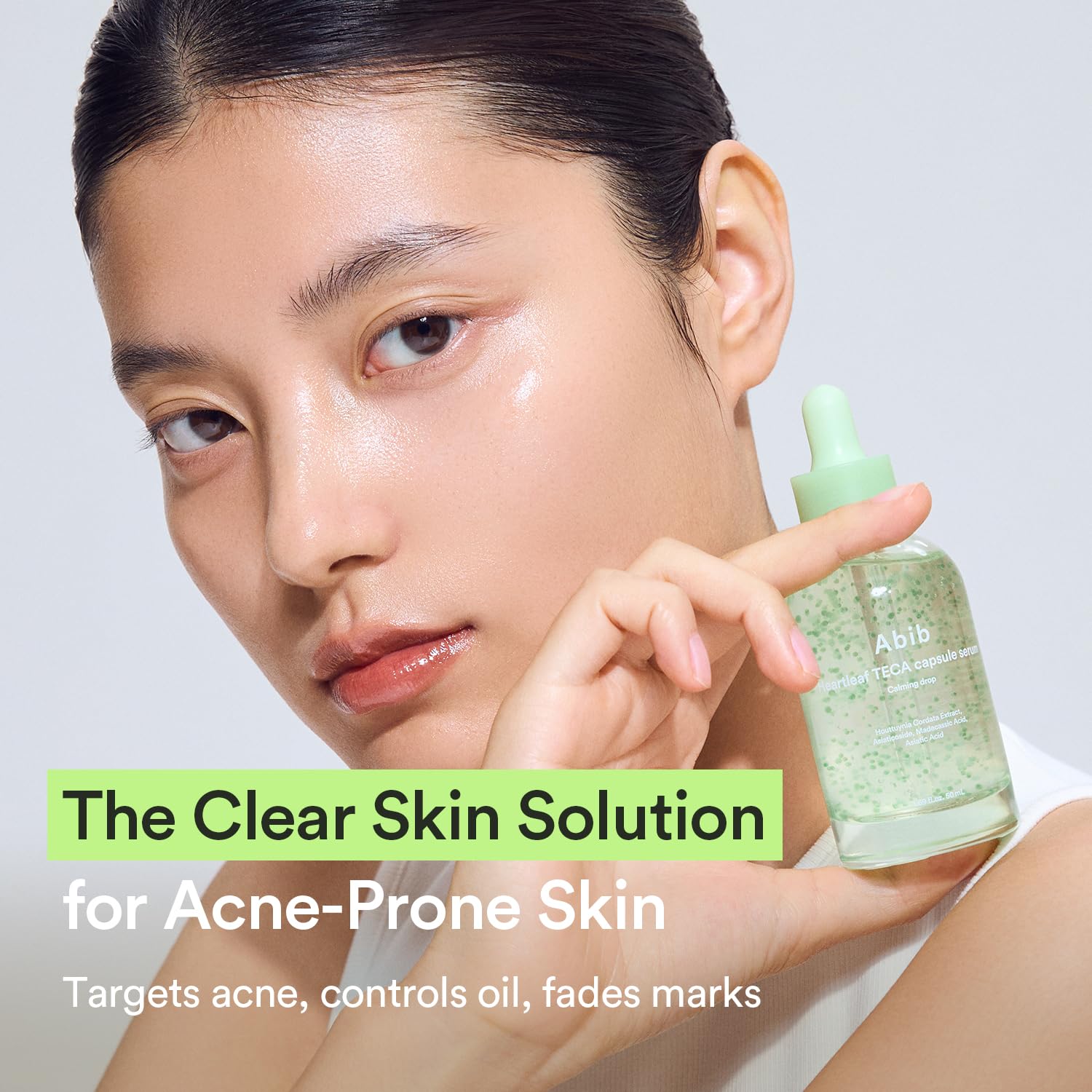 Abib Heartleaf Teca Capsule Serum Calming Drop 1.69 fl oz, Centella Asiatica & Niacinamide Serum for Soothing, Acne Treatment for Face, Korean Skin Care for Oily Skin