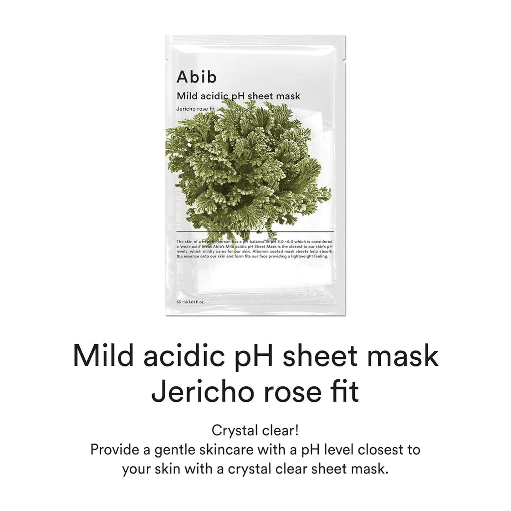Abib Mild acidic pH sheet mask Jericho Rose Fit 10 Sheets