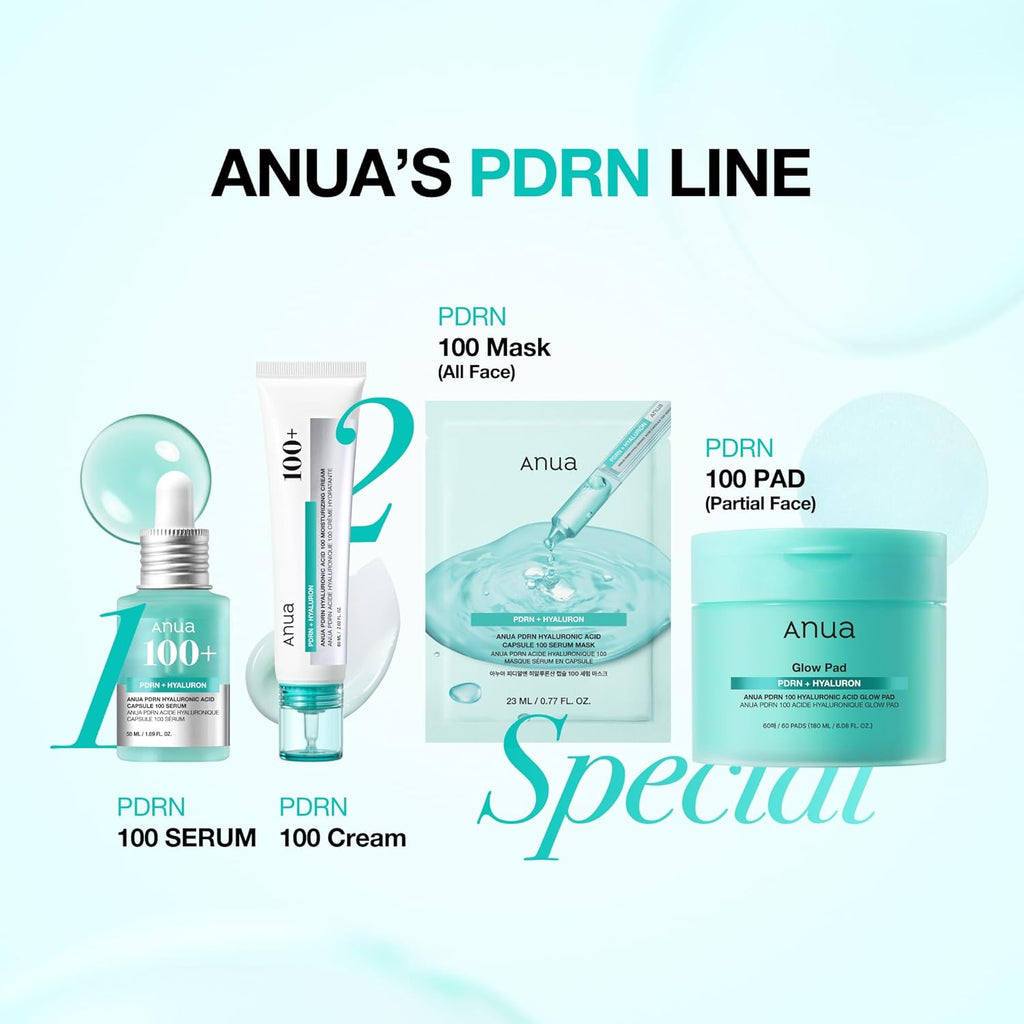Anua PDRN Hyaluronic Acid Capsule 100 Serum Mask, everyday glow korean sheet mask with Salmon PDRN, Hyaluronic acid, Collagen, Self home care facial mask for glass skin, Korean skin care (10EA)