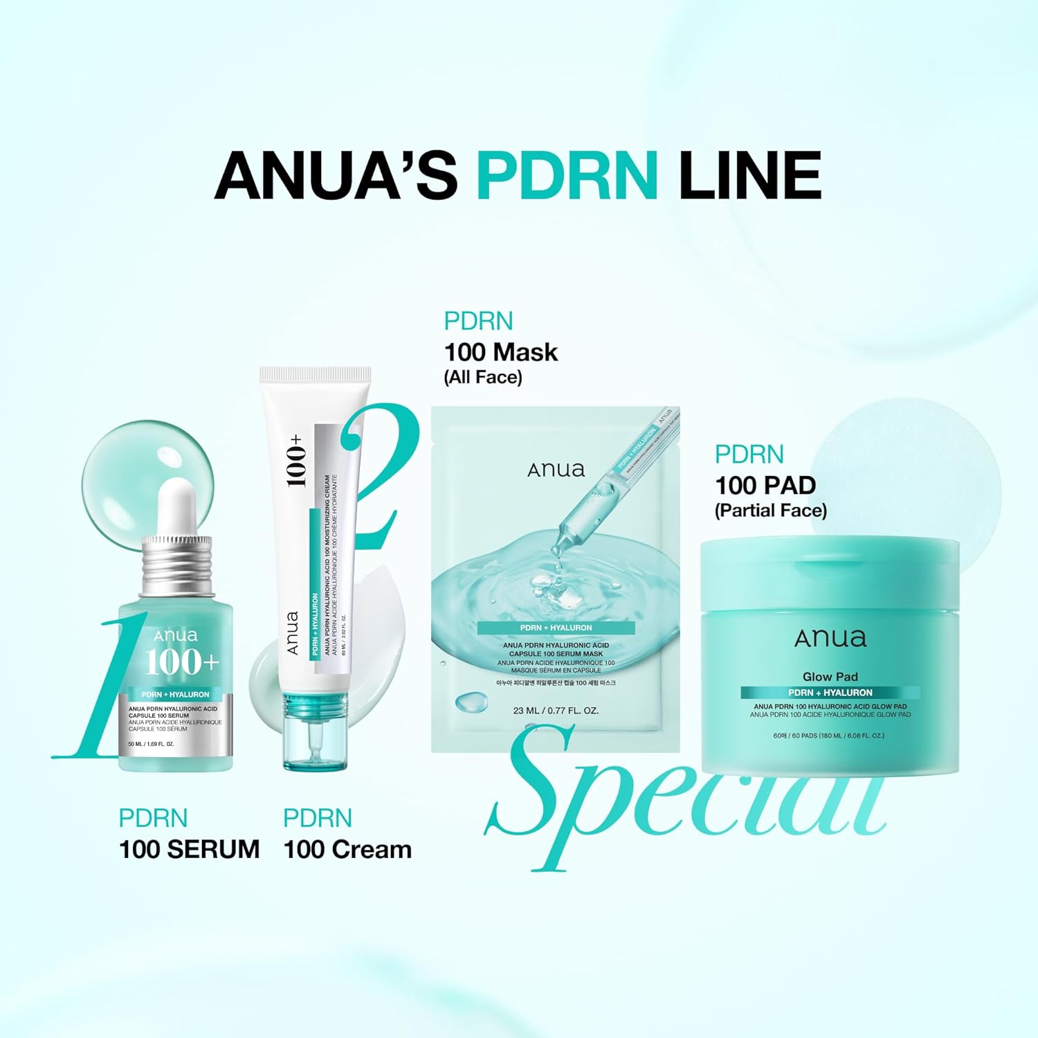 Anua PDRN Hyaluronic Acid Capsule 100 Serum Mask, everyday glow korean sheet mask with Salmon PDRN, Hyaluronic acid, Collagen, Self home care facial mask for glass skin, Korean skin care (10EA)