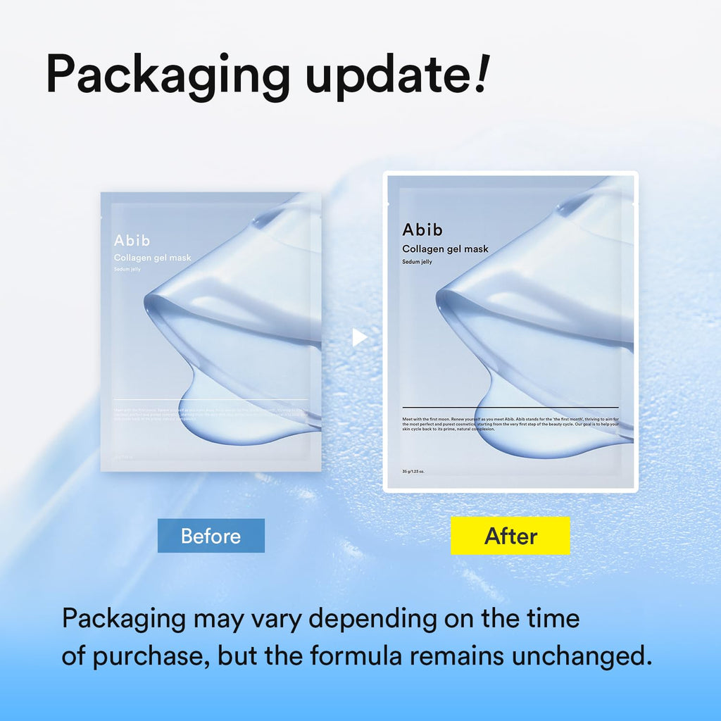Abib Collagen Gel Mask Sedum Jelly 4 Sheets (Hydrating) I Korean Vegan Collagen, Cooling Hydrating Hyaluronic Acid Hydrogel Face Mask Skin Care