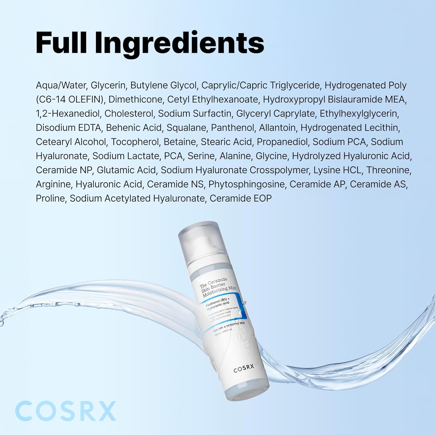 COSRX Barrier Cream Face Mist - Milky Toner with Ceramide & Hyaluronic Acid, Hydrating and Soothing Facial Spray for All Skin Types, 4.06 fl.oz, Korean Skin Care