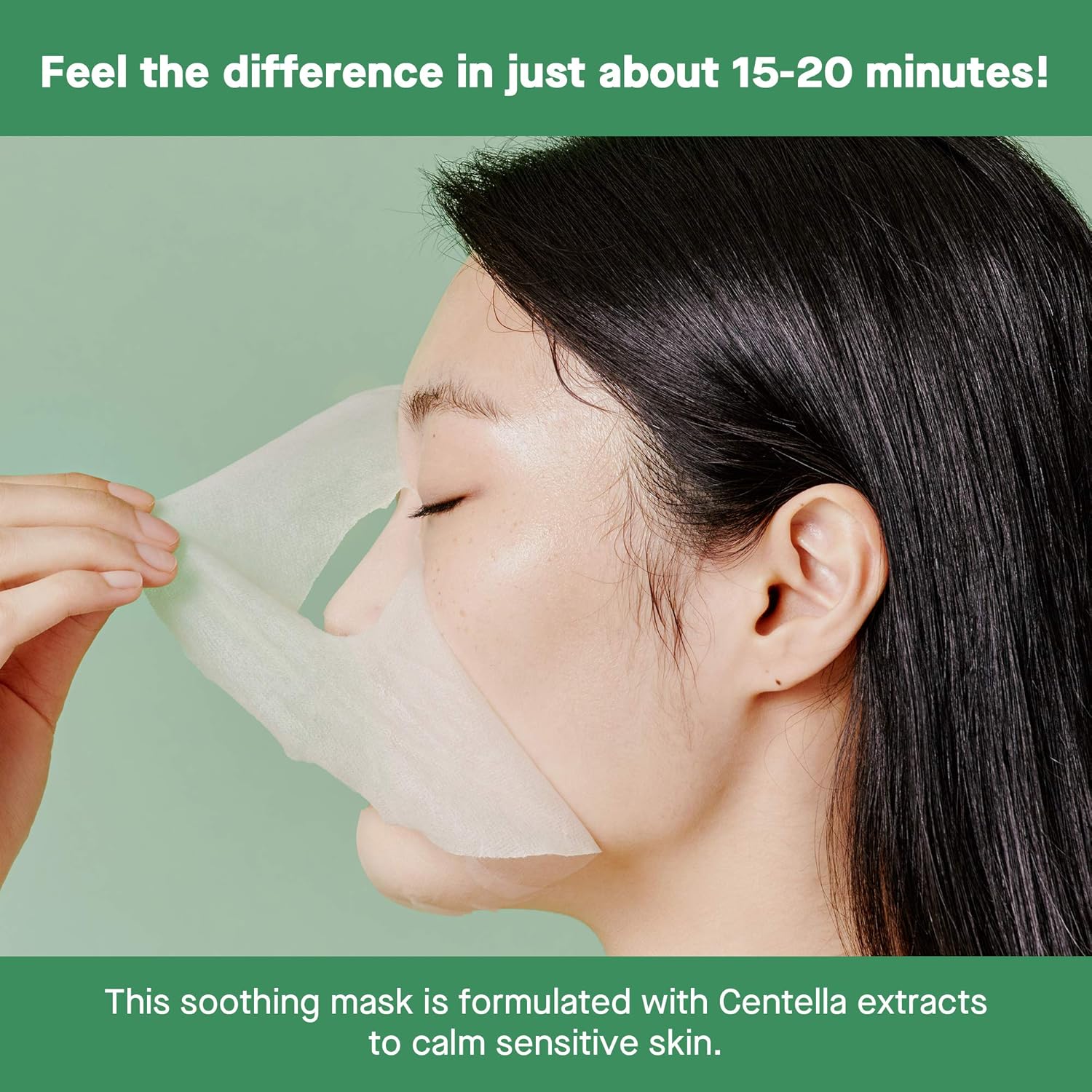 COSRX Cica Calming True Sheet Mask, 21ml/0.71 fl.oz, Centella Face Mask with Centella Asiatica, Lightweight Finish, Parabens Free, Korean Skin Care