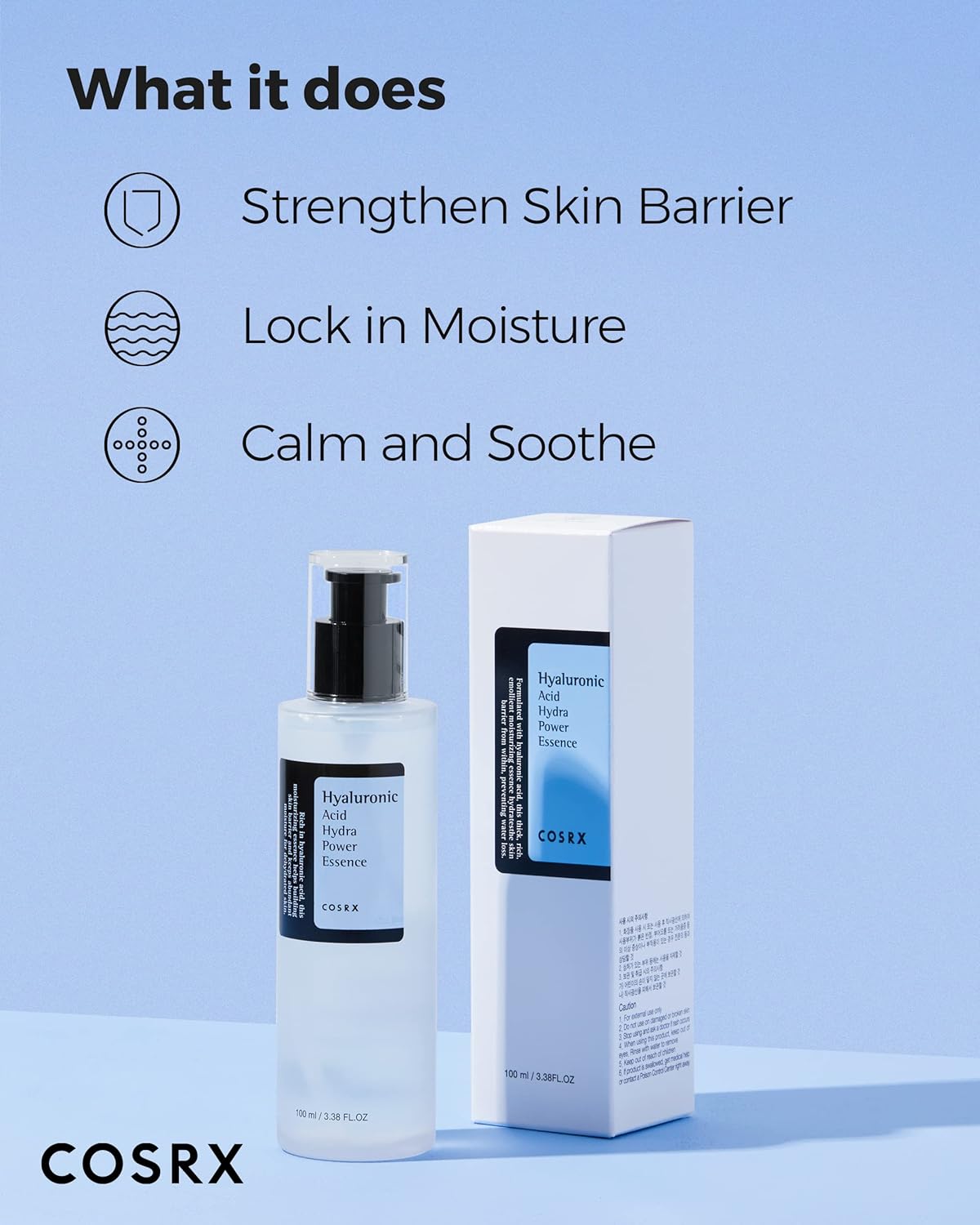 COSRX Hyaluronic Acid Toner, 3.38 fl.oz / 100ml, For Dry Skin, Lightweight Daily Essence, Day and Night, Korean Skin Care, Animal Testing Free, Paraben Free