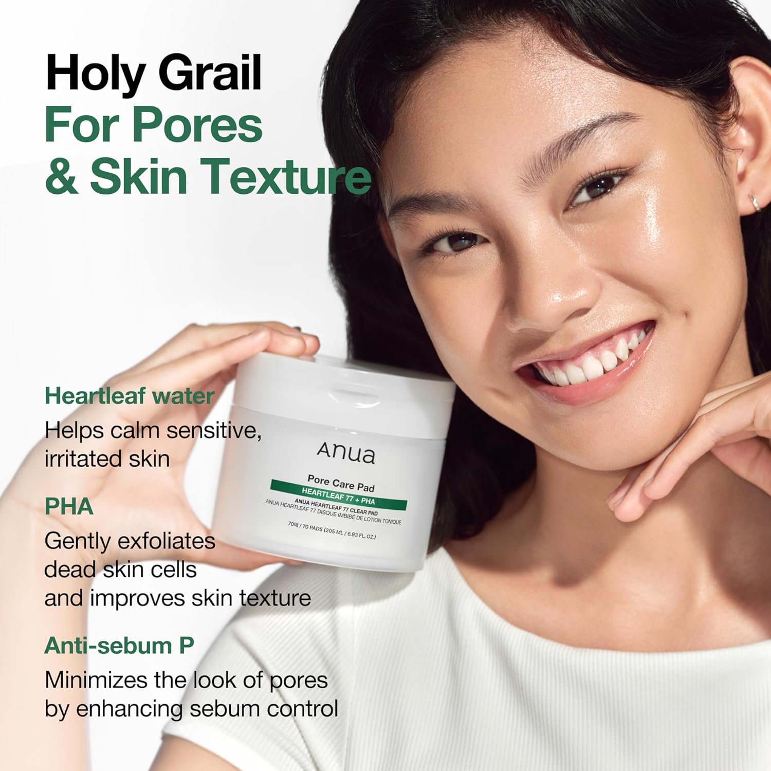 Anua Heartleaf 77 Toner Pad, Mild Exfoliating Facial Pads for Glass Skin, Hydrating Pore Care for Sensitive Skin, Heartleaf Extract, PHA, Centella, Non comedogenic, Korean Skin Care (70 Pads)