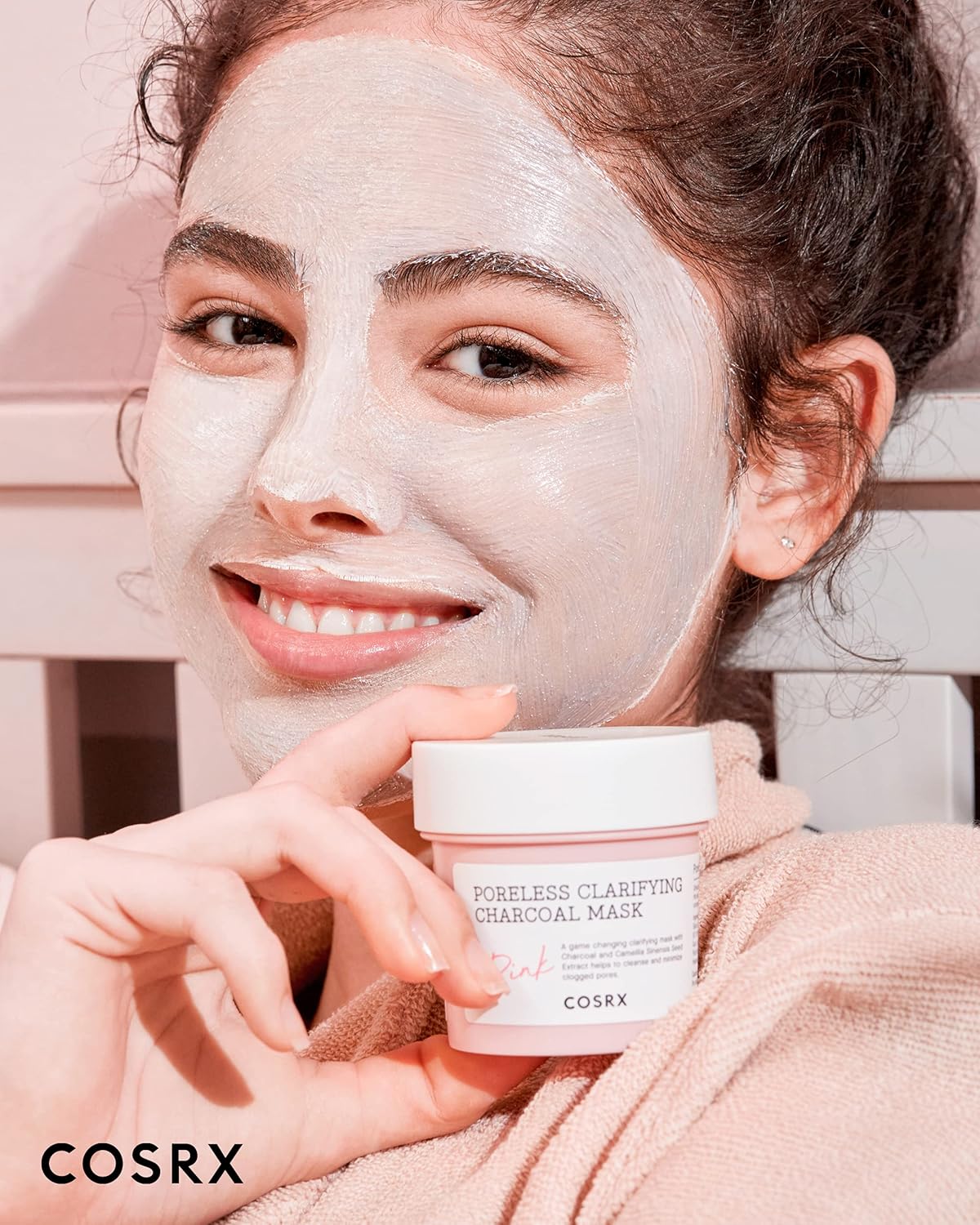 COSRX Pink Pore Clarifying Charcoal Mask 3.8 fl. oz / 110g Blackheads, Pores, Acne Control, Color Changing Fun Skincare, Detox Face Clay Mask, Wash Off Type, Korean Skin Care
